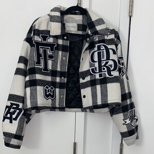 First row Black and White Plaid Cropped Jacket size M